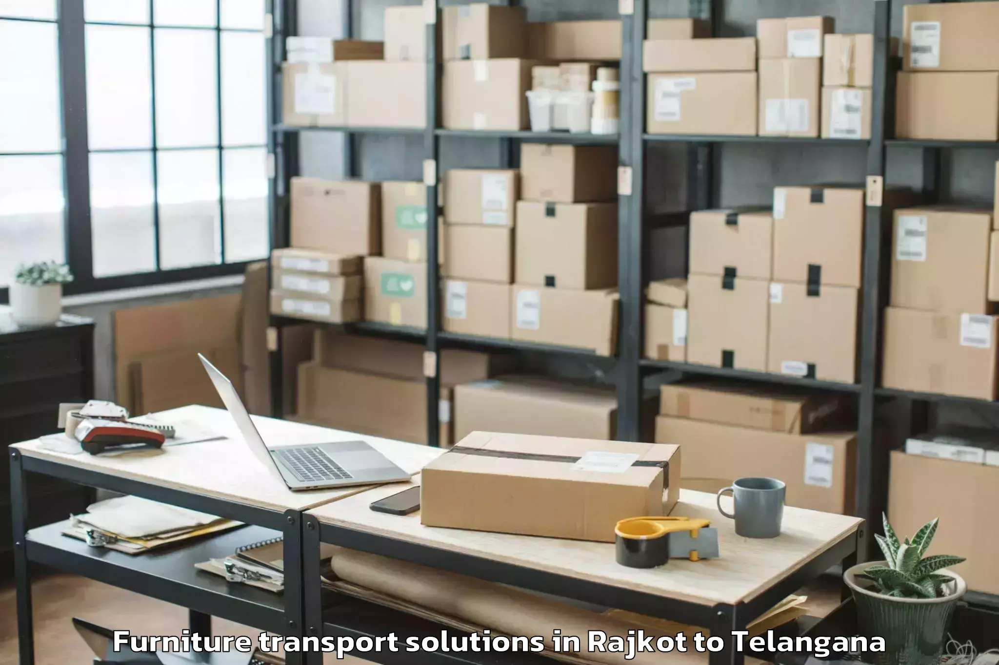 Reliable Rajkot to Zaheerabad Furniture Transport Solutions